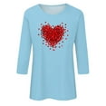 thumbnail image 4 of Mikilon Women's 3/4 Sleeves Sweatshirts Fashion Graphic Print Blouse Round Neck Casual Tops, 4 of 4