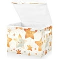 thumbnail image 2 of Cute Stars Foldable Storage Bin with Lid and Handle Collapsible Storage Box 16.5 x 12.6 x 11.8 inches, 2 of 7