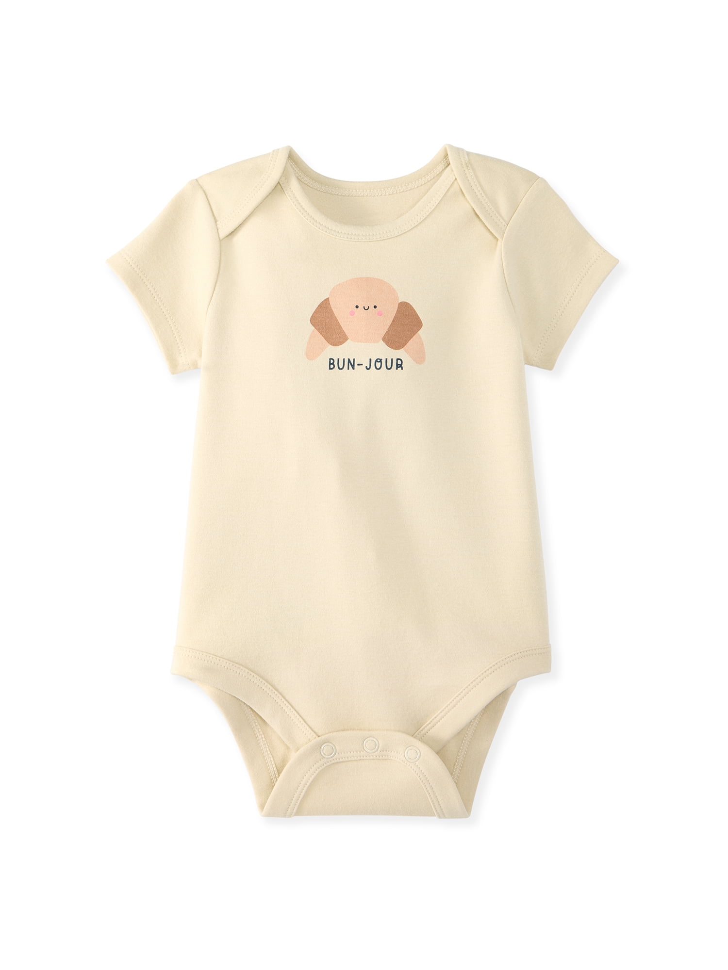 Garanimals Newborn & Baby 100% Cotton Short Sleeve Bodysuits, Sizes 0–18M, 5-Pack