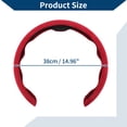 thumbnail image 4 of Funda para volante de cuero artificial PU ABS Protector de volante de automóvil Rojo 1 Pc, 4 of 6