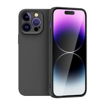 Dteck for Apple iPhone 15 Liquid Silicone Case, Shockproof Cute Thin Slim Soft Rubber TPU Plain Smooth Gel Anti-Scratch Cover for Women Girl Aesthetic, Matte Solid Protective Cover, black