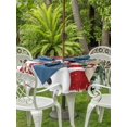 thumbnail image 2 of Outdoor Tablecloth with Umbrella Hole and Zipper, Black Christmas Round Table Cloth 60 Inch Waterproof Tablecloth, Winter Xmas Snowman Snowflakes Pine Tree Picnic Table Cover for Patio Camping, 2 of 7
