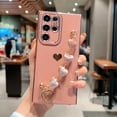 thumbnail image 4 of Compatible with Samsung Galaxy S23 Ultra 5g 6.8" Case Luxury Heart Bracelet Strap Plating Cute Love Hearts Cover with Hearts Hand Chain for Women Camera Protection Shockproof Bumper (Pink), 4 of 6