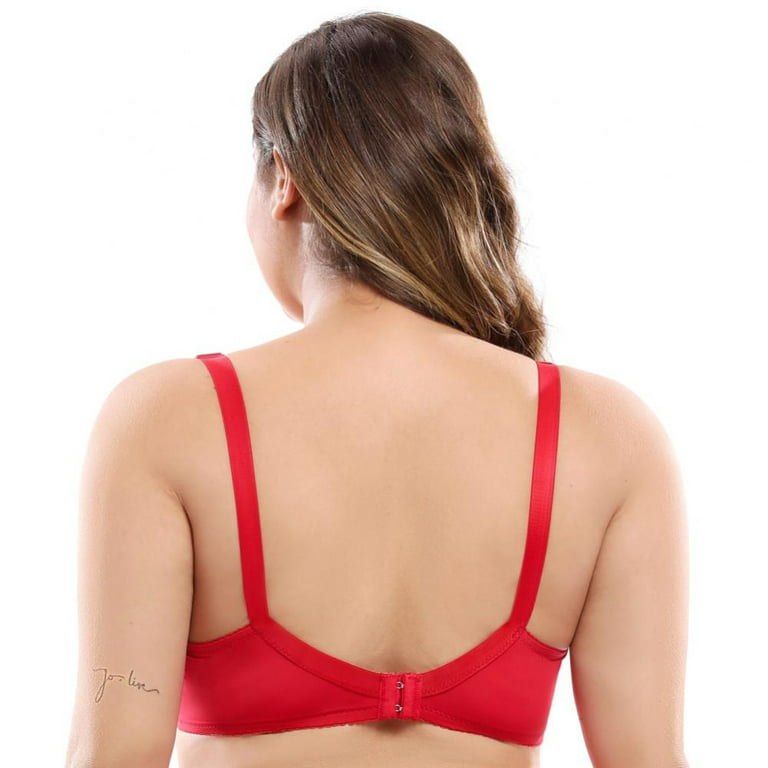 Women Plus Size Underwire Push-Up Bras D-Cup Thin Mold Lace