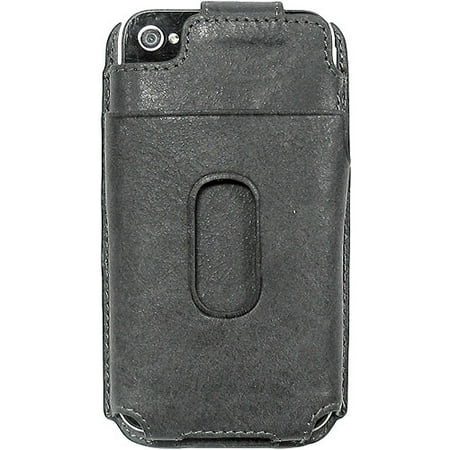 LIMITED LUXURY GENUINE BLACK LEATHER WALLET SLOT FLIP CASE FOR APPLE iPHONE 4S