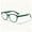 Green, variant on Unisex Rectangular Reading Glasses +2.00, Tortoiseshell Frame with Spring Hinges, Stylish Comfortable Daily Eyewear