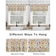 thumbnail image 4 of Botanical Floral Curtain Valance for Windows/Living Room/Kitchen/Bathroom/Café, Short Rod Pocket Tier Curtain Window Treatment Panel Retro Purple Pink Yellow Wildflowers Topper Curtain 60''x18'', 4 of 6
