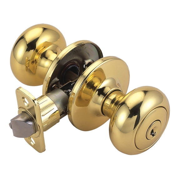 Design House 741280 Cambridge 6-Way Universal Entry Door Knob, Polished Brass