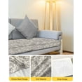 thumbnail image 4 of Farmhouse Flower Sofa Couch Cushion Covers Washable, Removable Stretchable Sectional Couch Covers, Botanical Vintage Grey Leaf Plant Slipcovers for L & T Shape Sofa Furniture Protector S Size 3 pcs, 4 of 7