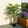 thumbnail image 6 of NOVAROOT Artificial 6ft Palm Tree with Cement Pot - Realistic Faux Golden Cane Palm Plant for Indoor/Outdoor Decor, Housewarming Gift, 6 of 14