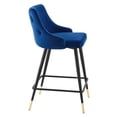 thumbnail image 4 of Hawthorne Collections 25.5" Modern Velvet Tufted Counter Stool in Navy, 4 of 8