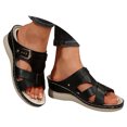 thumbnail image 2 of MKLEKYY Sandalias de Verano para Mujer, Lisas, Informales, Con Punta Abierta, Cuñas, Cómodas, para Playa, Sandalias, Zapatillas 377, 2 of 4