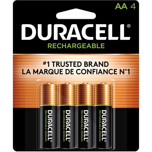 Duracell, DURNLAA4BCD, StayCharged AA Rechargeable Batteries, 4 / Pack