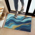 thumbnail image 2 of Blue Marble Gold Wave Pattern Door Rugs,Washable Non Slip Door Mats Indoor,Decorative Door Mats,Entry Mat Indoor for Entrance,Bedroom,Kitchen,Bathroom,16"x24", 2 of 6