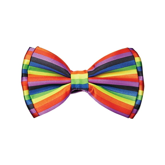 Adults Rainbow Satin Bow Tie Costume Accessory