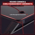 thumbnail image 6 of Computer Gaming 35.2" Student PC Writing Desk Extra Large Modern Ergonomic Racing Style Table Workstation Carbon Fiber Cup Holder Headphone Hook, 6 of 7