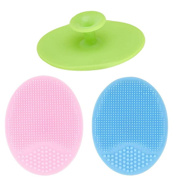 3 Pcs Silicone Facial Cleansing Brush,Handheld Face Scrubber for Women,Exfoliator and Blackhead Removing for Sensitive Skin