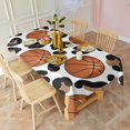 thumbnail image 3 of White Leopard Basketballs Pattern Rectangle Tablecloth 60"x102",Waterproof Polyester Rectangle Table Cloth, Wipeable Spillproof Polyester Tablecloth for Dining, Camping, Indoor and Outdoor, 3 of 6