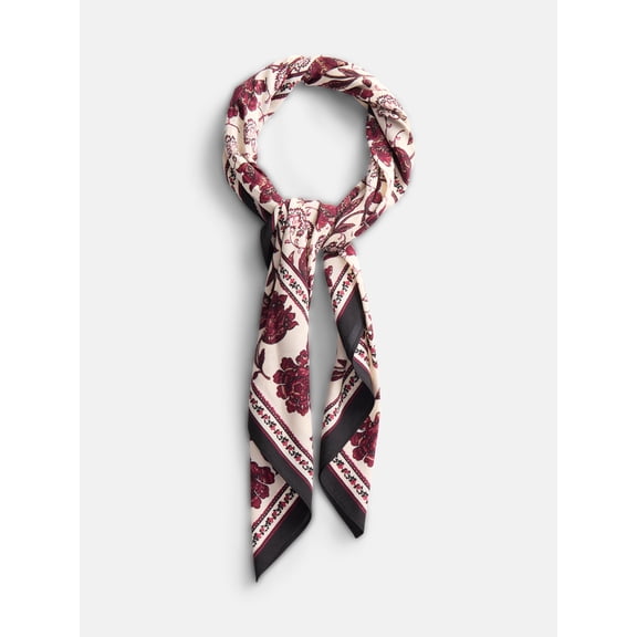 Scenario Women's Printed Square Scarf, Beige