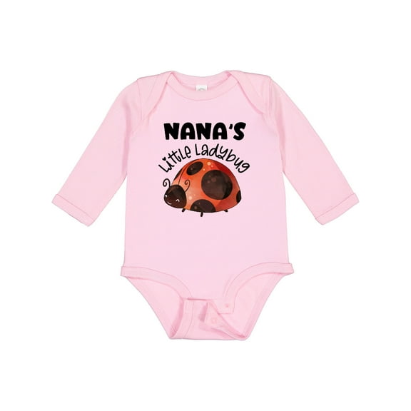 Inktastic Nana's Little Ladybug Boys or Girls Long Sleeve Baby Bodysuit