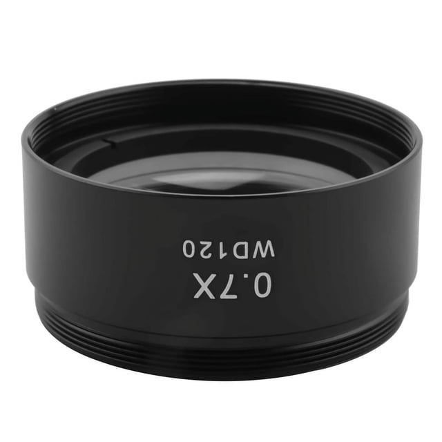 WD120 0.7X Trinocular Stereo Microscope Auxiliary Objective Lens Barlow Lens 48mm Thread,1 * Auxiliary Objective Lens,black