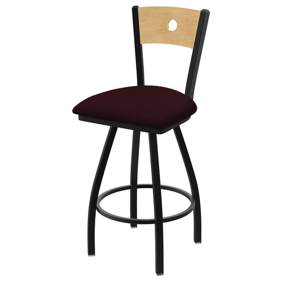 Holland Bar Stool XL 830 Voltaire 36" Swivel Counter Stool with Pewter Finish, Natural Back, and Canter Earth Seat