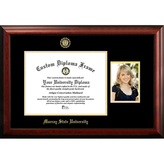 Murray State University 14w x 11h Gold Embossed Diploma Frame with 5 x7 Portrait