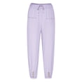 thumbnail image 4 of Sngxgn Womens Pants with Pockets Straight-Leg Loose Comfy Drawstring Lounge Running Long Active Casual Sweatpants(Purple,S), 4 of 8