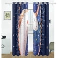 thumbnail image 2 of Coolnut Unicorn Flower Star Blackout Curtain for Bedroom, 2 Panels Thermal Insulated Blackout Drapes Long Darkening Curtains with Grommets for Living Room 55 x 84 Inch, 2 of 5