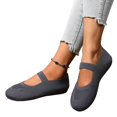 thumbnail image 6 of Womens Breathable Ventilated Knit Mesh Mary Jane Shoes, Elastic Single Strap Slip On Flats, Shock Absorbing Lightweight Daily Walking Footwear, 6 of 6