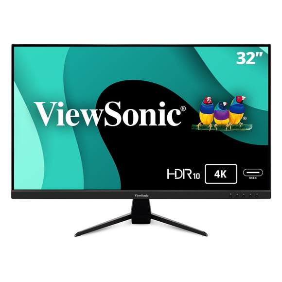 ViewSonic VX3267U-4K 4K UHD 32 Inch IPS Monitor with 65W USB C, HDR10 Content Support, HDMI, and DP (Renewed)