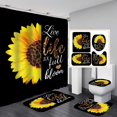 thumbnail image 1 of Ensemble de 4 Pcs de Rideaux de Douche avec Tapis Antidérapants, Housse de Couvercle de Toilette et Tapis de Bain, 4 Pcs de Rideaux de Douche avec 12 Crochets, Rideau de Bain Durable et Imperméable..., 1 of 3