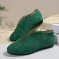 thumbnail image 4 of Tao Tao Flats For Women Comfortable Solid Color Soft Flats Square Toe Ballet Shoes Dressy Slip-Ons Shoes Green 42, 4 of 4