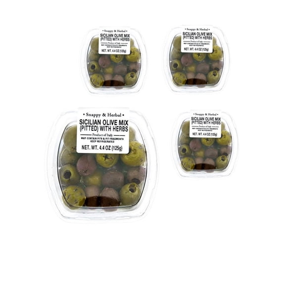 Fresh Pack Sicilian Pitted Olive Mix with Herbs (4 Pack)