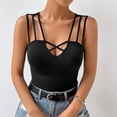 thumbnail image 3 of Jowamay Criss Cross Tank Tops for Women V Neck Sexy Sleeveless Slim Fitted Tank Tops Summer Casual Shirts for Travel, 3 of 9