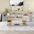 thumbnail image 3 of Evelyn&Zoe Modern/Contemporary 54" Wide Brass Coffee Table, 3 of 7
