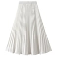 thumbnail image 2 of SWSMCLT Women's Pleated Skirt High Waist Chiffon Fashion Comfy Lightweight Elastic Waist Flowy Layered Summer White Small-Large, 2 of 4