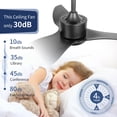 thumbnail image 4 of Wozzio 52 inch Ceiling Fan with Light and Remote, 3CCT Dimmable LED Light,3 Reversible Blades, Indoor & Outdoor, 4 of 7