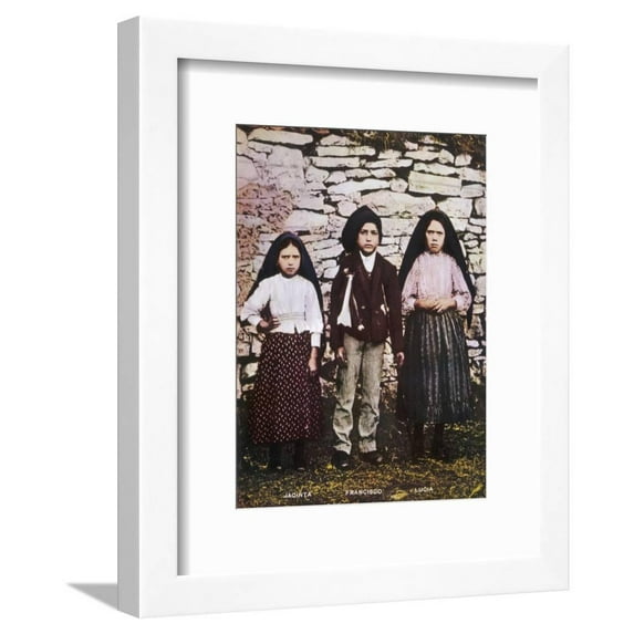 The Three Children Jacinta Francisco and Lucia Who Saw the Vision of Fatima in Portugal, Figurative Framed Art Print Wall Art Sold by Art.Com