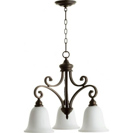 

Tanners Courtyard 3 Light Nook Pendant in Bailey Street Home Home Collection Style 25 inches Wide By 21.75 inches High-Oiled Bronze Finish-Satin Opal