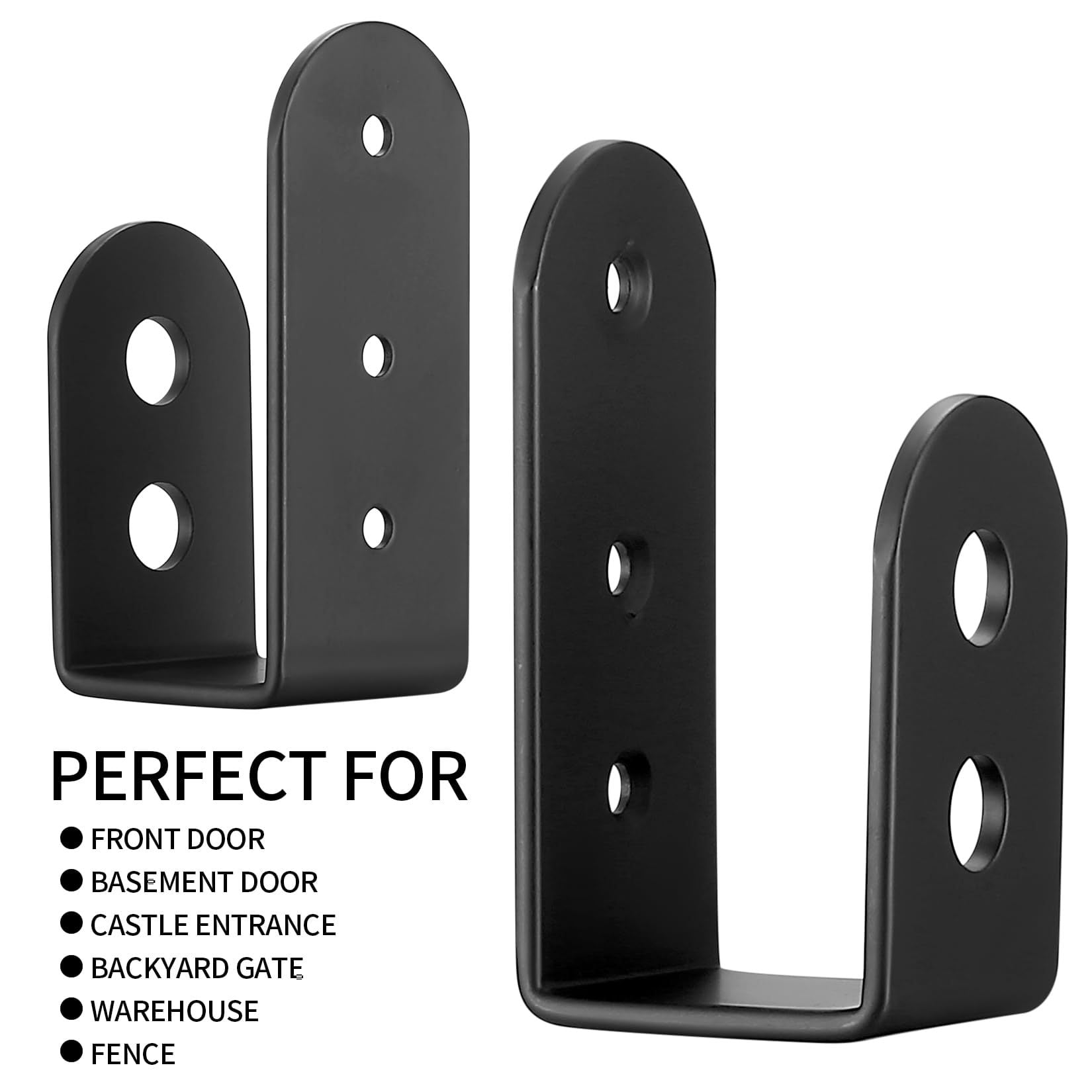 Door Barricade Brackets, 2 Pcs Door Security Barricade Brackets, Heavy Duty Doors Security Bracket for Lumber, Open Bar Security Holder U Bracket