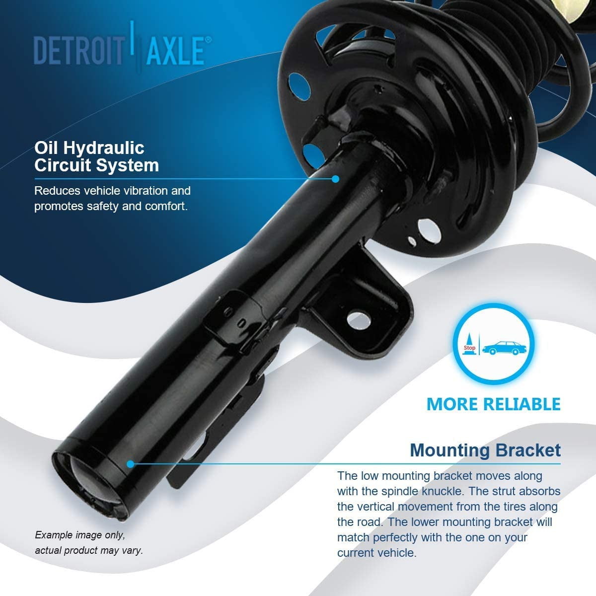 Detroit Axle - Struts Shocks for 2009-2012 Ford Flex 2010 2011, 2 Front Struts w/Coil Springs Assembly, 2 Rear Shock Absorbers Replacement