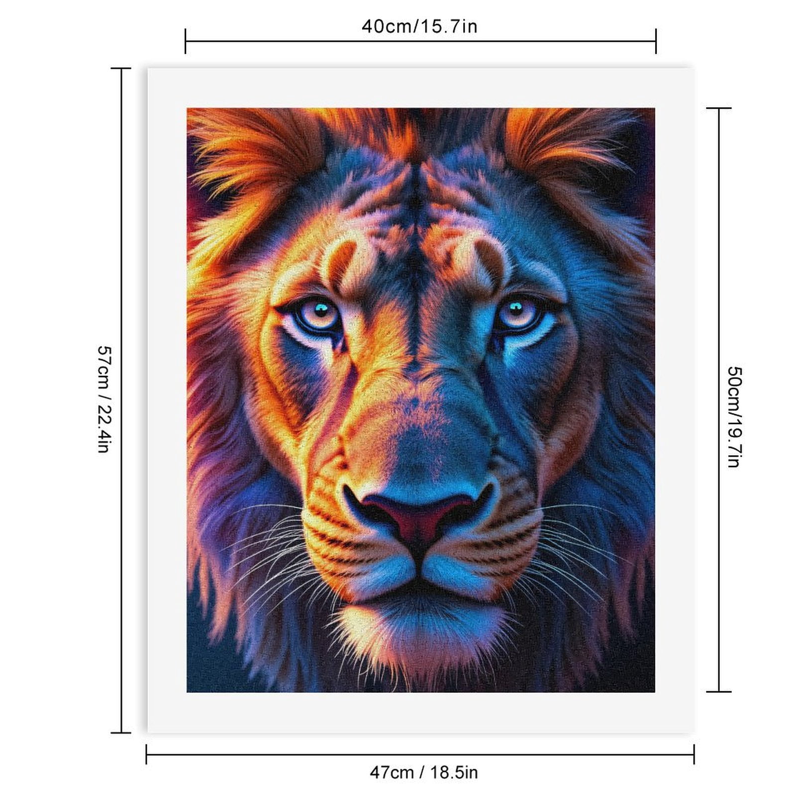 Paint by Numbers Kit for Adults, Lion Vibrant Colorful Art Face Paint by Numbers, Easy Paint by Numbers Kit for Adults Beginner, DIY Adult Paint by Number Kits on Canvas, 12x16in Home Decor