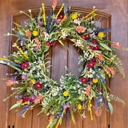Spring Wreaths for Front Door 17.7 Inch, Spring Floral Door Wreath for All Seasons, Home Decoration for Wall, Door and Outside