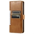 thumbnail image 3 of SaniMore for Samsung Galaxy S21 PU Leather Case, Wallet Design with Card Slots Cash Pocket [Wrist Strap] Flip kickstand Full Body Protection Magnetic Closure Business TPU Shell, Brown, 3 of 11