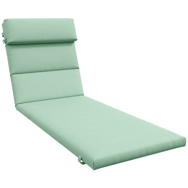 Outsunny Coussin de Chaise Longue d'Extérieur avec Attaches au Dossier, Vert
