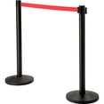 thumbnail image 2 of Global Industrial Retractable Belt Barrier, 40" Black Post, 10' Red Belt, Lot of 2, 2 of 3