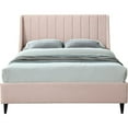 thumbnail image 3 of Maklaine Contemporary Pink Velvet Upholstered Full Bed, 3 of 4