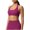 Hot Pink, variant on Seamless Knit Yoga Top with Built-In Bra for Women - Breathable Supportive Workout Shirt for Fitness and Exercise