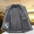 thumbnail image 6 of Handshe Men's Casual Vest, Solid Color Sleeveless Lightweight with Multi-Pockets, Lapel Collar Outdoor Workwear for Daily Use, 6 of 9